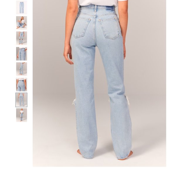 Ultra High Rise 90s Straight Jean Light Destroy - 33 - 16 Short - Picture 3 of 11